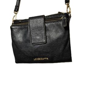 Liz Claiborne Black Crossbody Wallet Clutch Purse Used Condition